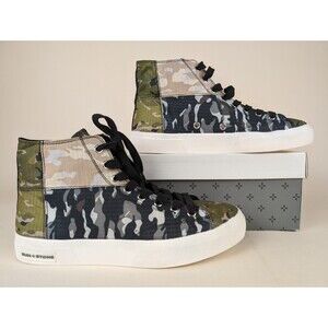 Sun Stone Mesa High Top Casual Sneakers Mens 8.5M Camo Patchwork Lace Up NWB